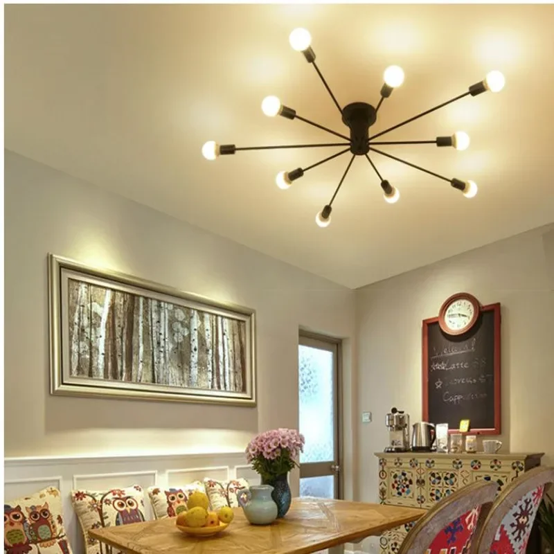 Винтажные лампы для гостиной Iluminacion потолочная кованая люстра Luminaria E27 Dia122cm H20cm