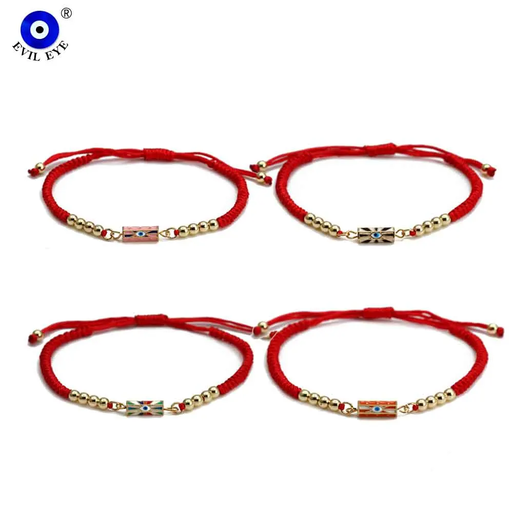 Браслет Lucky Eye Drip Oil Женский, регулируемый плетеный веревочный браслет ручной работы, разные цвета, BT526