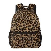 aesthetic backpack backpack teenager girls school book bag large capacity travel bag leopard skin