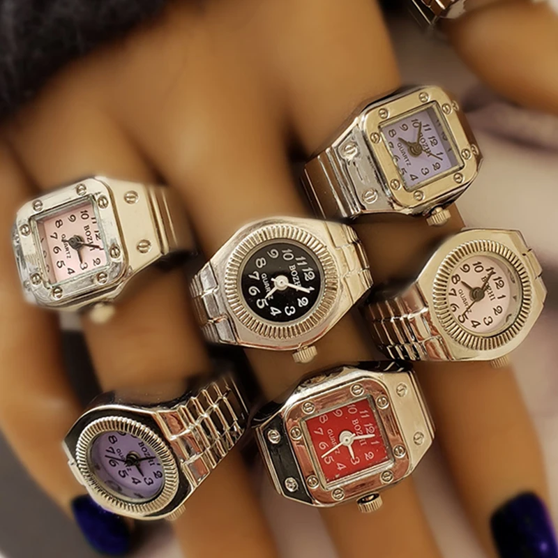 

Creative Finger Ring Clock Vintage Elastic Stretchy Quartz Watch Rings for Women Men Punk Couple Watches Ring Fashion Jewelry