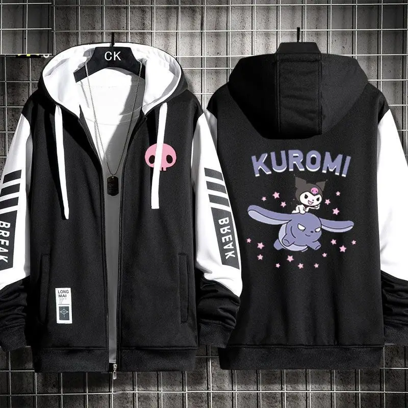 

Свитер Sanrio Kawaii Мультфильм Kuromi фантазия Волшебная Мелодия куртка пальто Молодежные мальчики и девочки Студенческая одежда Повседневный свитер