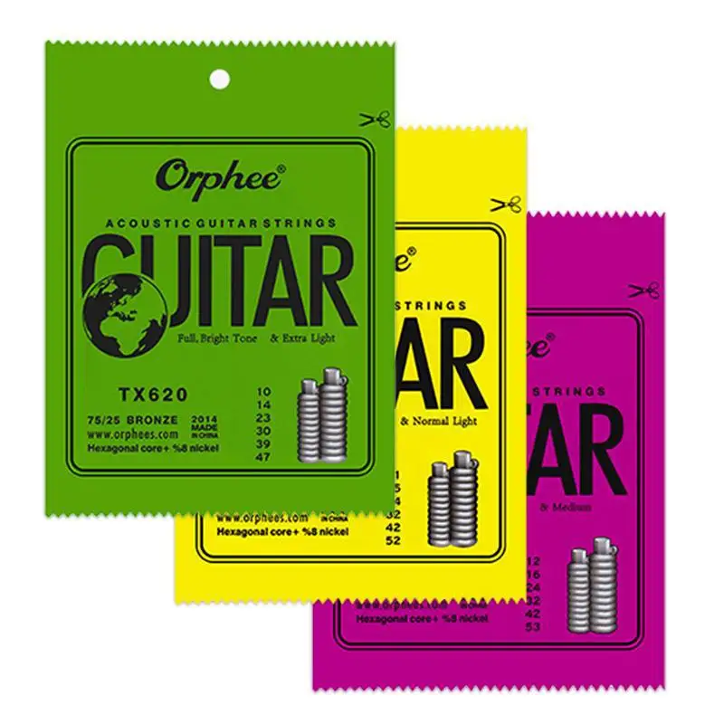 

Acoustic Guitar String Hexagonal Core ORPHEE-TX Series Bright Tone Metal Folk String Guitar Parts Accessories Phosphor Bronze