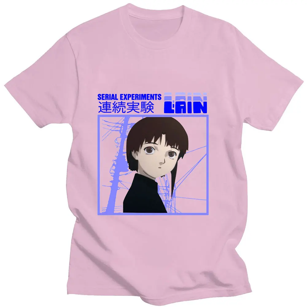 

Anime Serial Experiments Lain Harajuku Cute Character Print Summer Short-sleeved Cotton Loose Casual Sports Man T-shirt Simple
