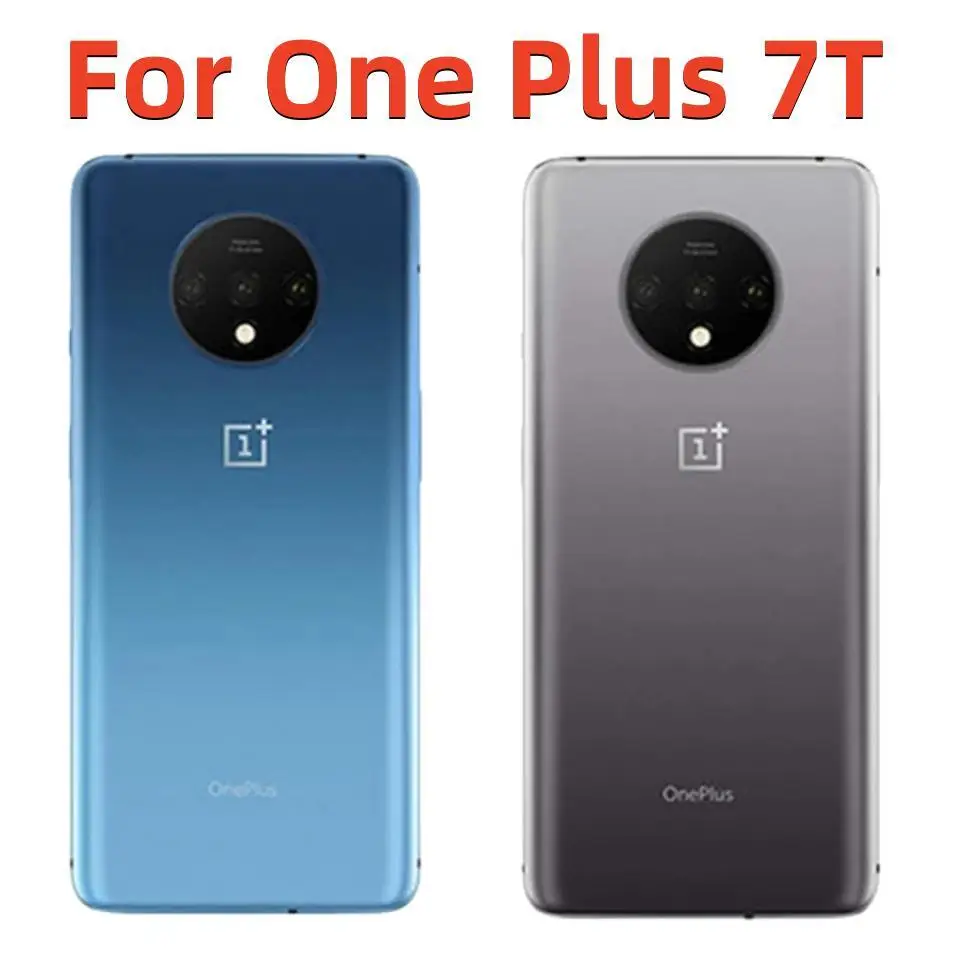 

7 T Housing For Oneplus 7T One Plus Back Cover Battery Door Repair Replace Rear Glass Case + Logo Glue