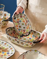 the wizard of oz embossed ceramic baking dish household salad pizza bowl bake pan plate set binaural noodle bowl