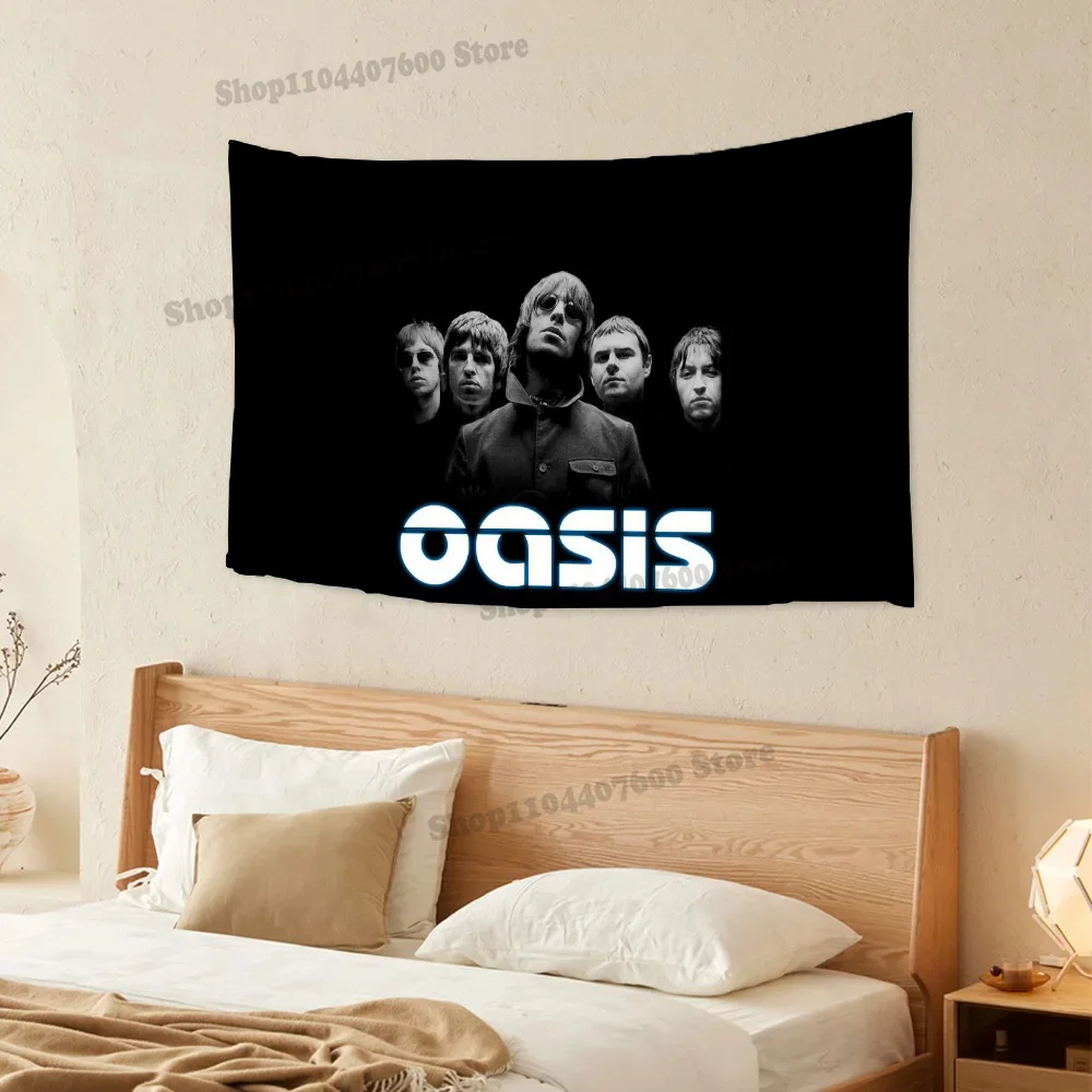 O-Oasis-s Band Tapestry Printed Decoration canvas Travel Used for advertising creative Birthday Gift