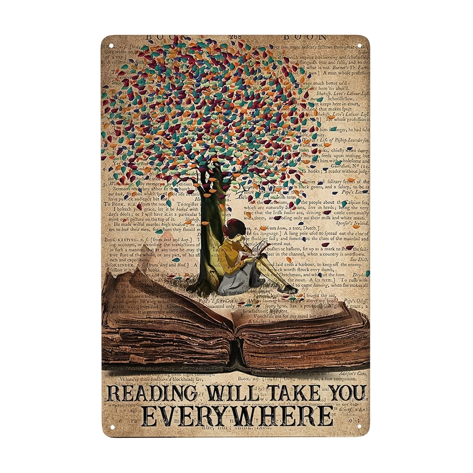 

Metal Tin Sign, Women Book Wall Art Decor, Retro Vintage Kitchen Bathroom Wall Decor, Bedroom Wall Decor, Cafe Living Room