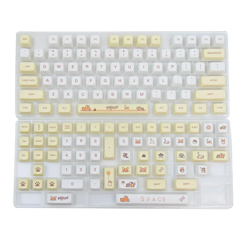 135 tasten Corgi Thema Keycap Anime Keycap Profil PBT Farbstoff Sublimation Mechanische Tastatur Keycap Für MX Schalter
