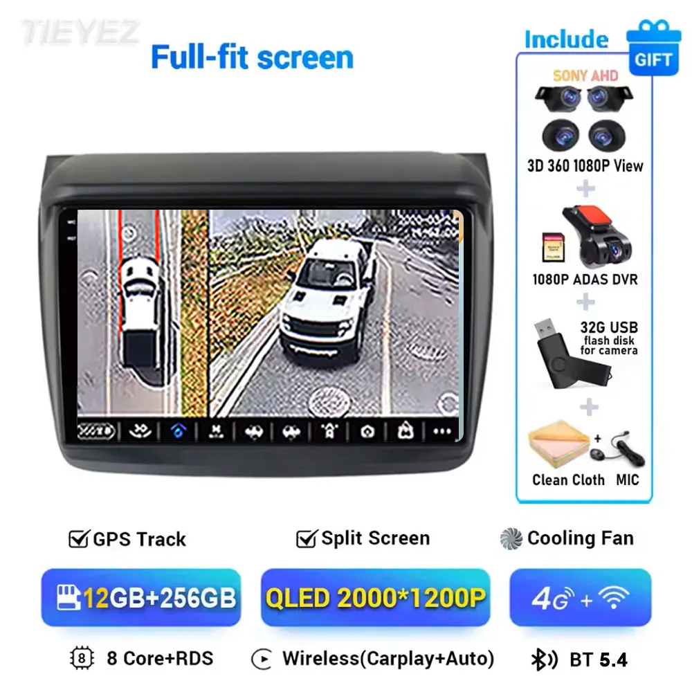 

Для Mitsubishi Pajero Sport 2 L2 2008-2016 Android 15, автомобильный радиоприемник, навигация, GPS, мультимедийный видеоплеер, стерео беспроводной Carplay