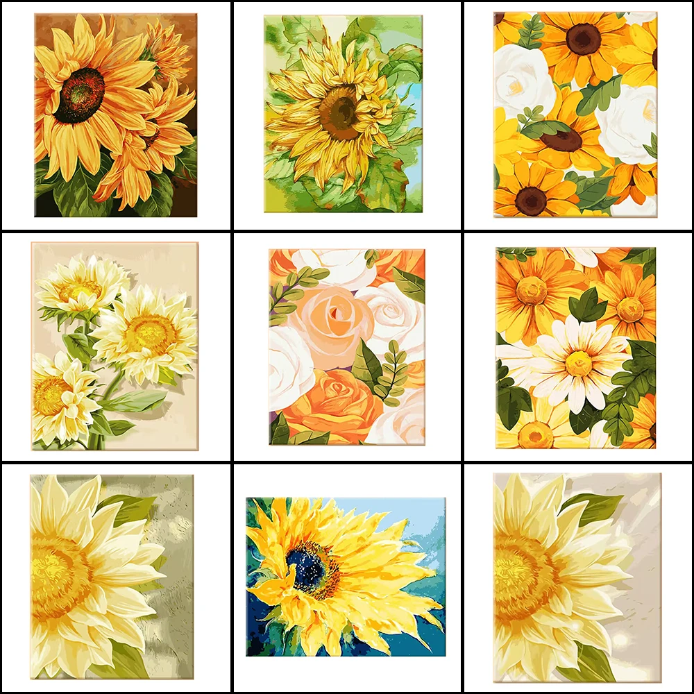

5D DIY Diamond Painting Flower Daisy Sunflower Embroidery Mosaic Handmade Pictures Full Drill Cross Stitch Kit Living Room Decor