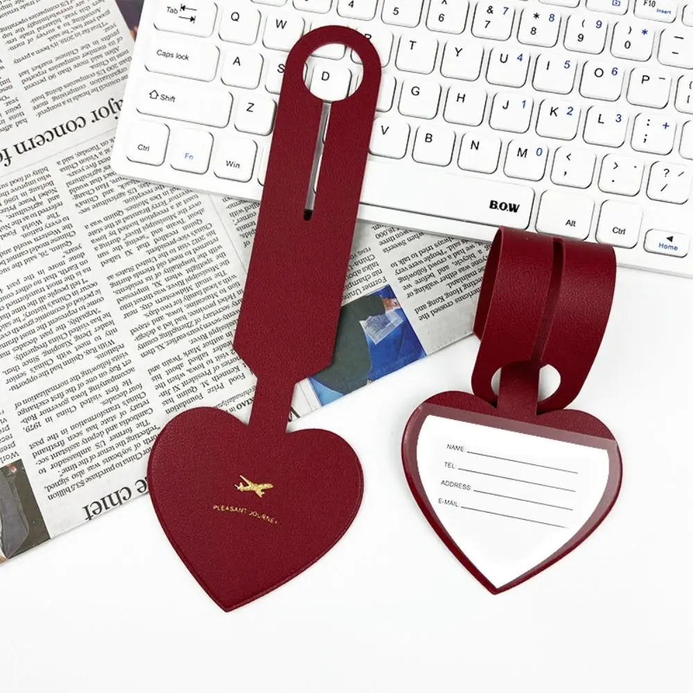 Бирка для чемодана самолета в форме сердца бирка багажа из искусственной кожи