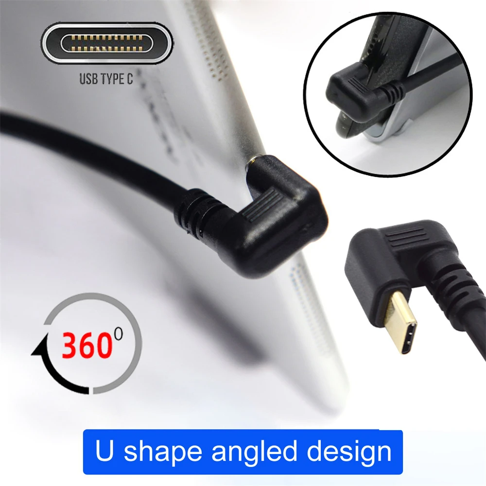 

Chenyang Male to Male 10Gbps USB3.0 Type C Power Data Video Cable USB-C Opposite U Shape Back Angled for NS Switch Phone Laptop
