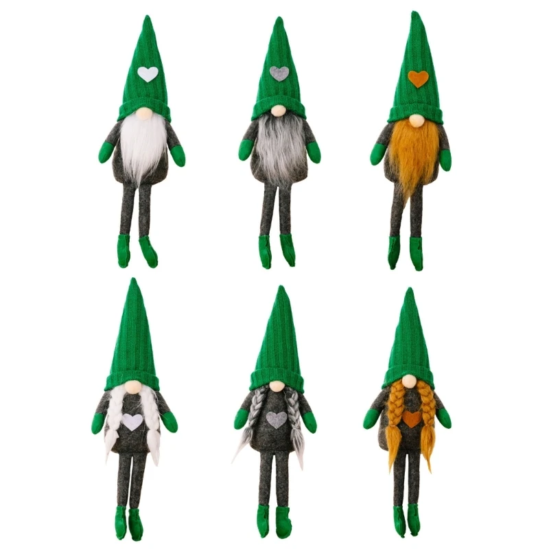 

Christmas Green Knitted Hat Gnome Decorative Ornament Crafts Decor Supplies for Restaurant Decoration