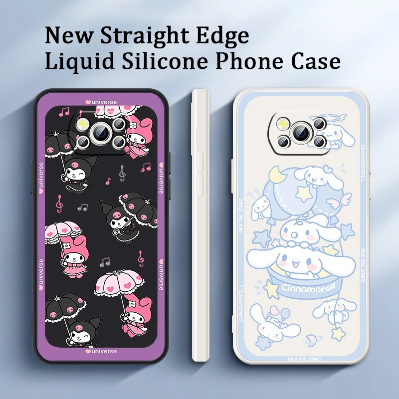 

Kuromi Cinnamoroll Melody Liquid Rope Funda Phone Case For Xiaomi Mi Poco X4 X3 C40 C3 M4 M3 F4 F3 GT Pro NFC 5G Back Cover