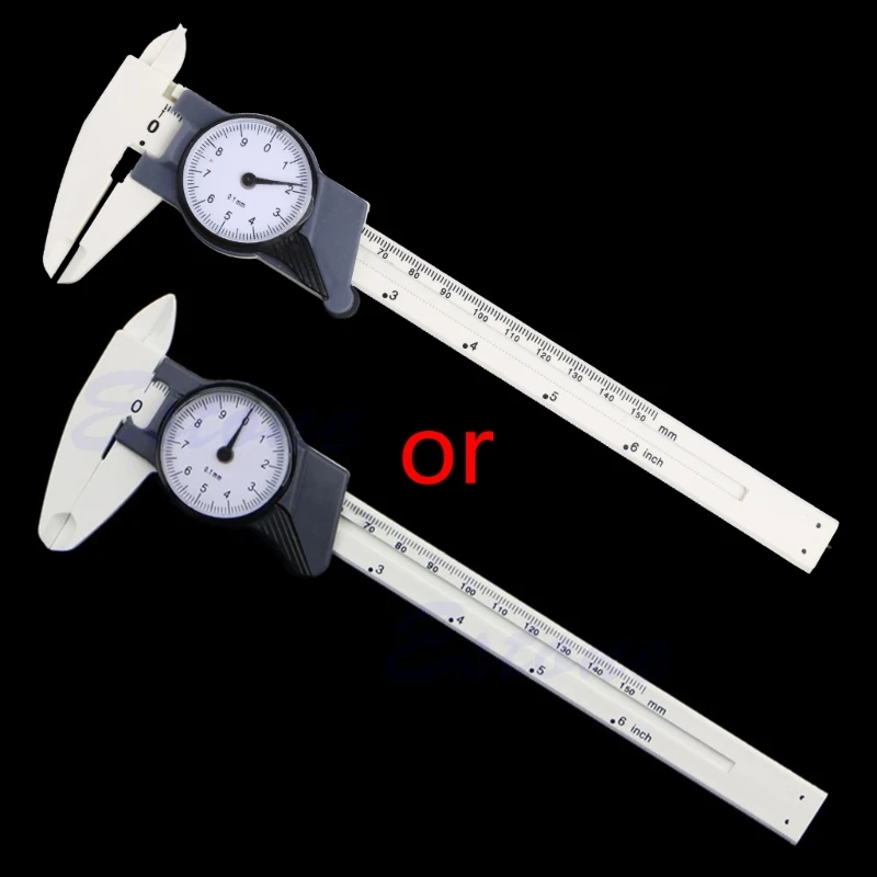 

1pc 150mm 6inch Dial Caliper Plastic Vernier Caliper 4Way Gauge Micrometer 0.1mm