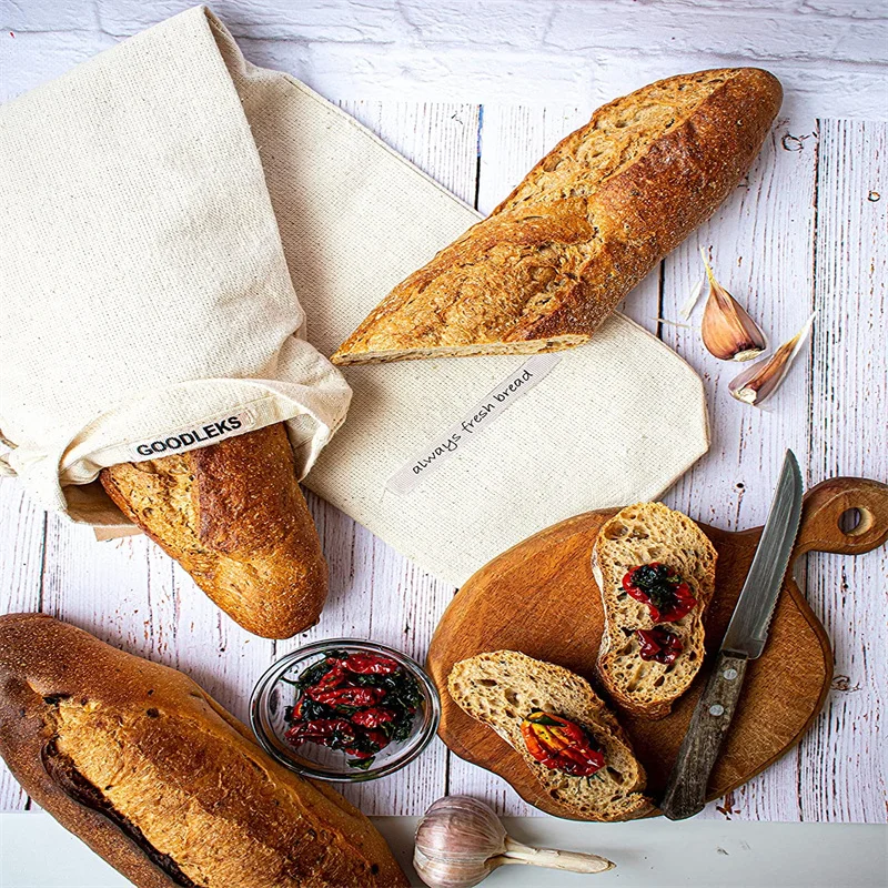 Льняные пакеты для хлеба многоразовый мешок на шнурке булочек сумка домашнего