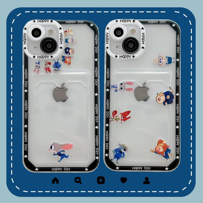 

Disney Zootopia Card Holder Phone Case for Huawei NOVA 5 6 7 8 Pro 3i 8i P 50 40 30 Pro Mate 30 40 Pro Honor 30 9x Cover