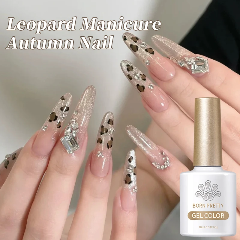 Осенний Магнитный Гель-лак для ногтей с леопардовым принтом