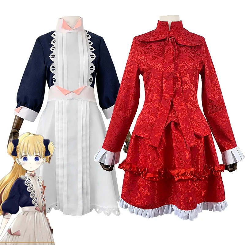 

Anime Shadows House Cosplay Costumes Emilico Costume Princess Dress Maid Uniforms Red Women Halloween Carnival Uniform Full Set