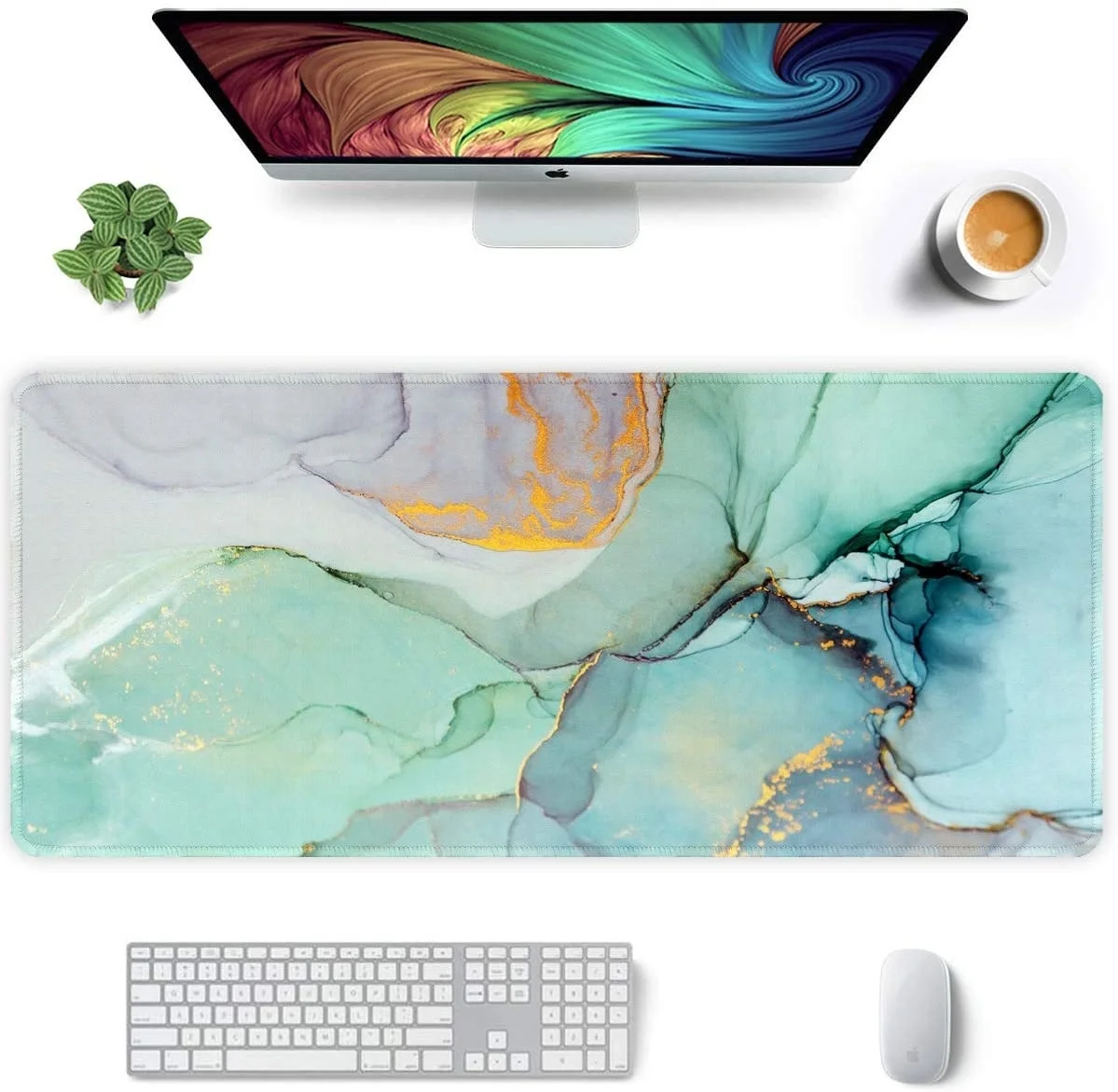 

Коврик для мыши с зеленым мраморным рисунком, игровой HD Коврик для мыши, размер XL, для дома и офиса, мягкий коврик для мыши, ПК