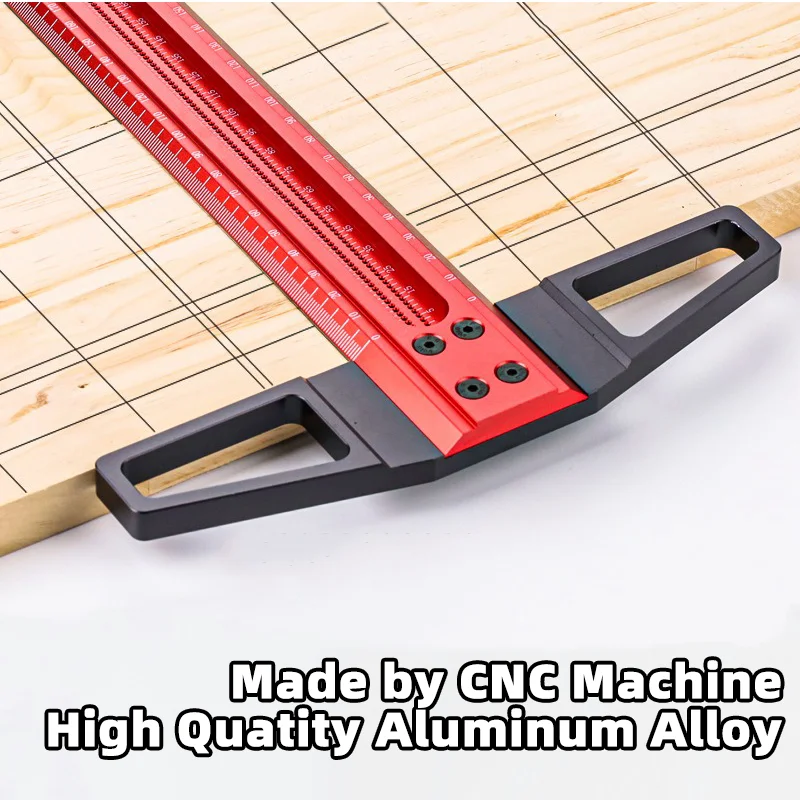 Деревообрабатывающая линейка 300/400/500 мм точная Алюминиевая для отверстий
