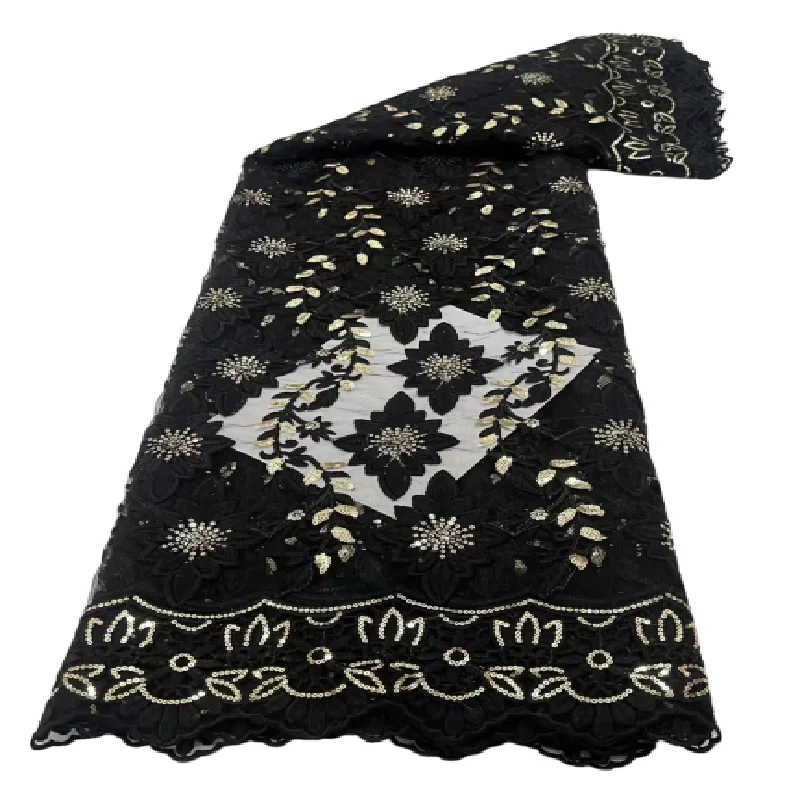 Африканская Тюлевая сетчатая кружевная ткань для женского платья низкая цена