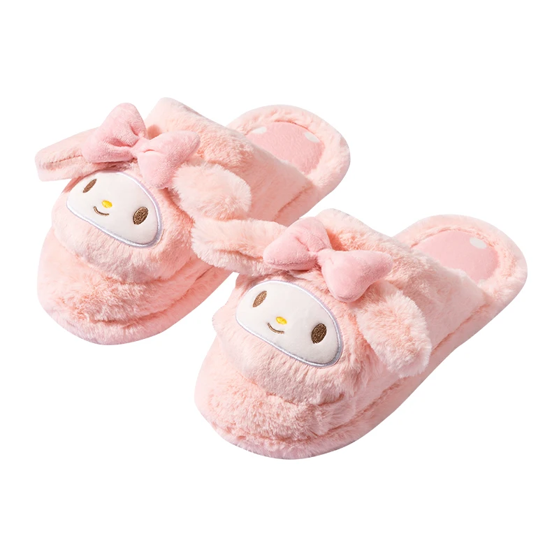 Miniso зимние хлопковые тапочки Sanrio Cinnamoroll My Melody Kuromi милые женские домашние туфли
