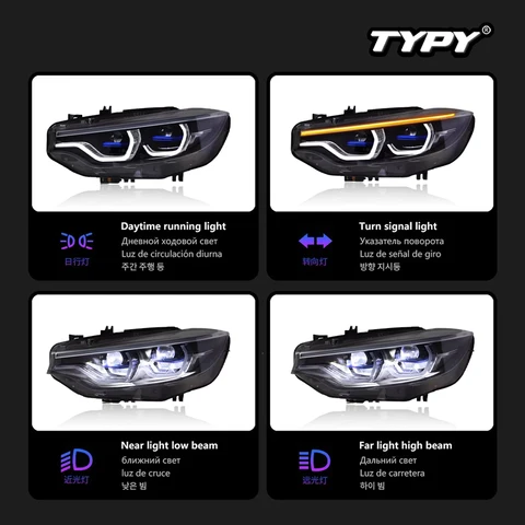 Автомобильные фары TYPY для BMW 4 серии F32 2013-2019 светодиодный, автомобильные лампы, дневные ходовые огни, динамические Сигналы поворота, автомобильные аксессуары