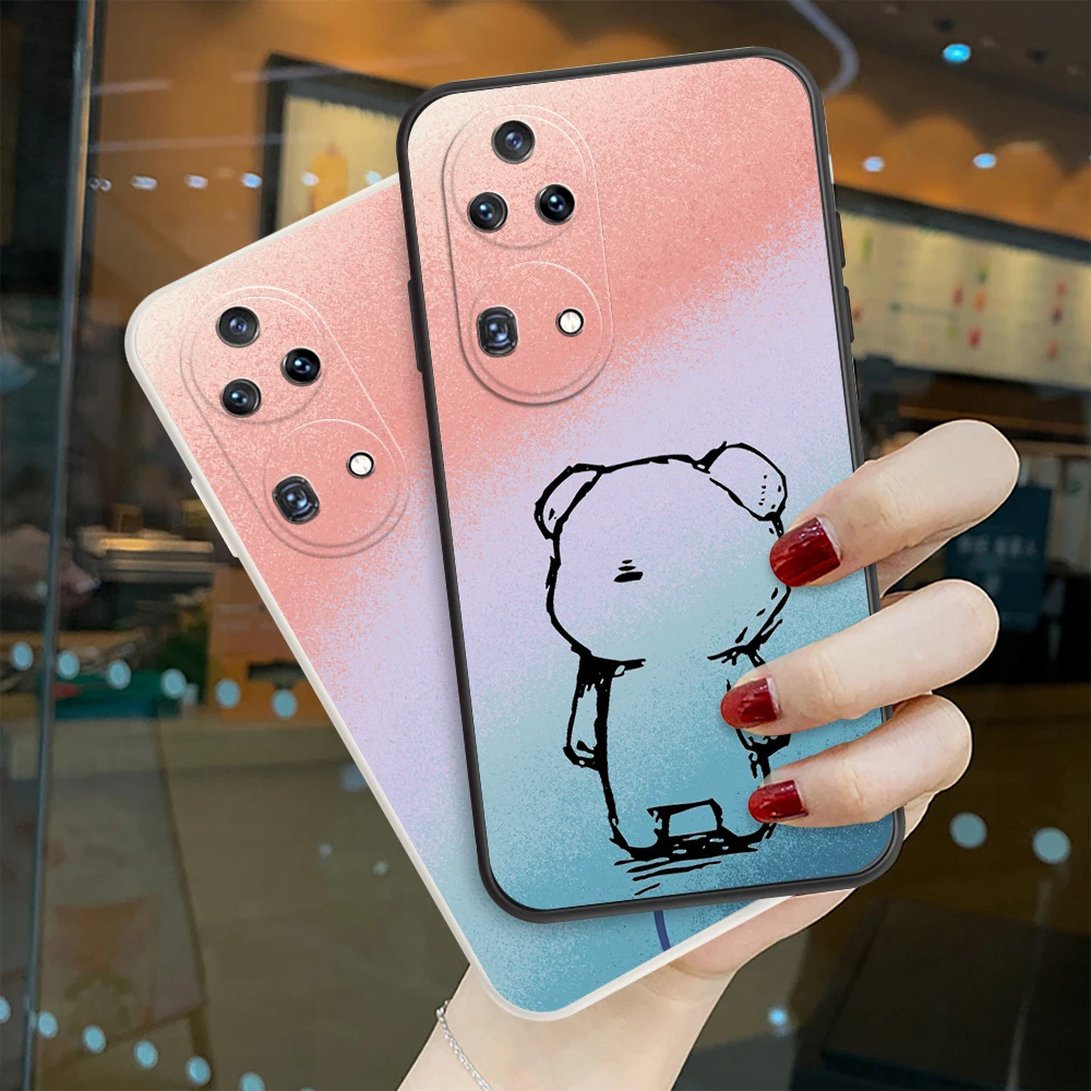Чехол для Huawei P50 P30 Pro Lite - силиконовый чехол для телефона P40 Plus P20 Bear Graffiti Painted Shell.