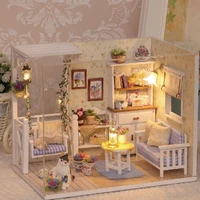 assemble diy doll house toy wooden miniatura doll houses miniature dollhouse toys with furniture led lights birthday gift h13