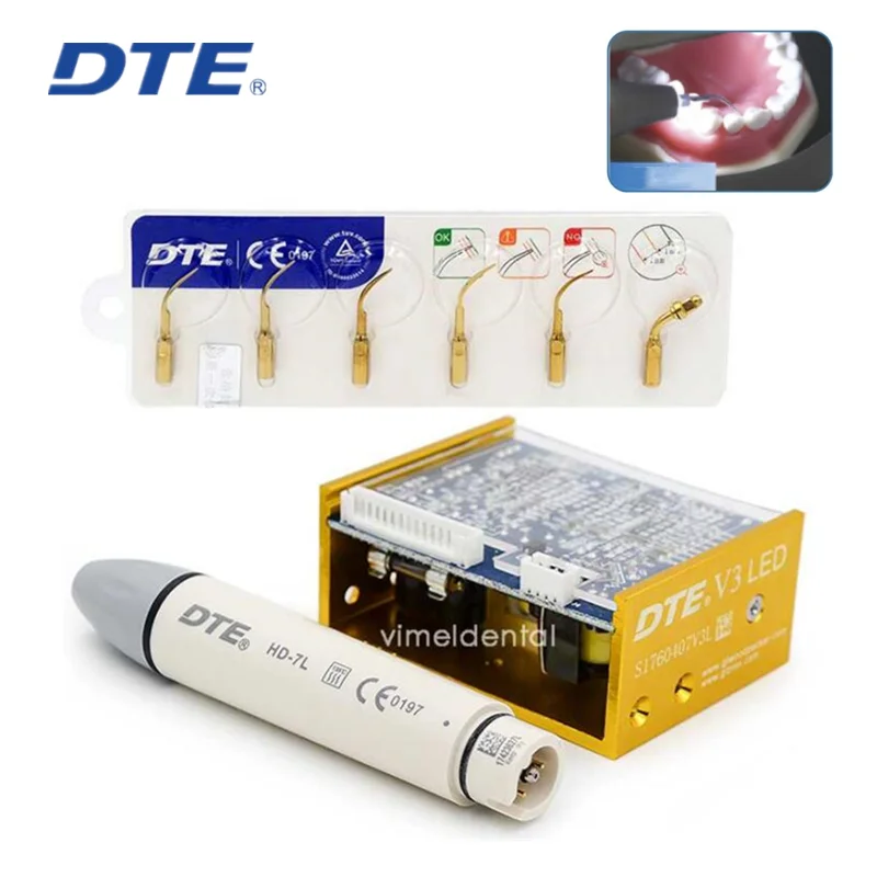 Ультразвуковой скалер Woodpecker DTE Dental V3 со светильник кой встроенный для