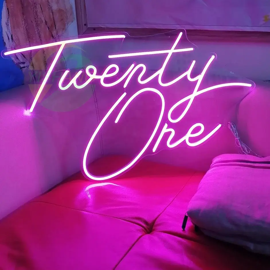 Неоновые огни 21 Twenty One на заказ неоновые для вечеринки дня рождения светодиодный