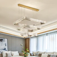 led crystal chandelier k9 crystal light luxury pendant lights living room dining room bedroom pendant lamp indoor lighting