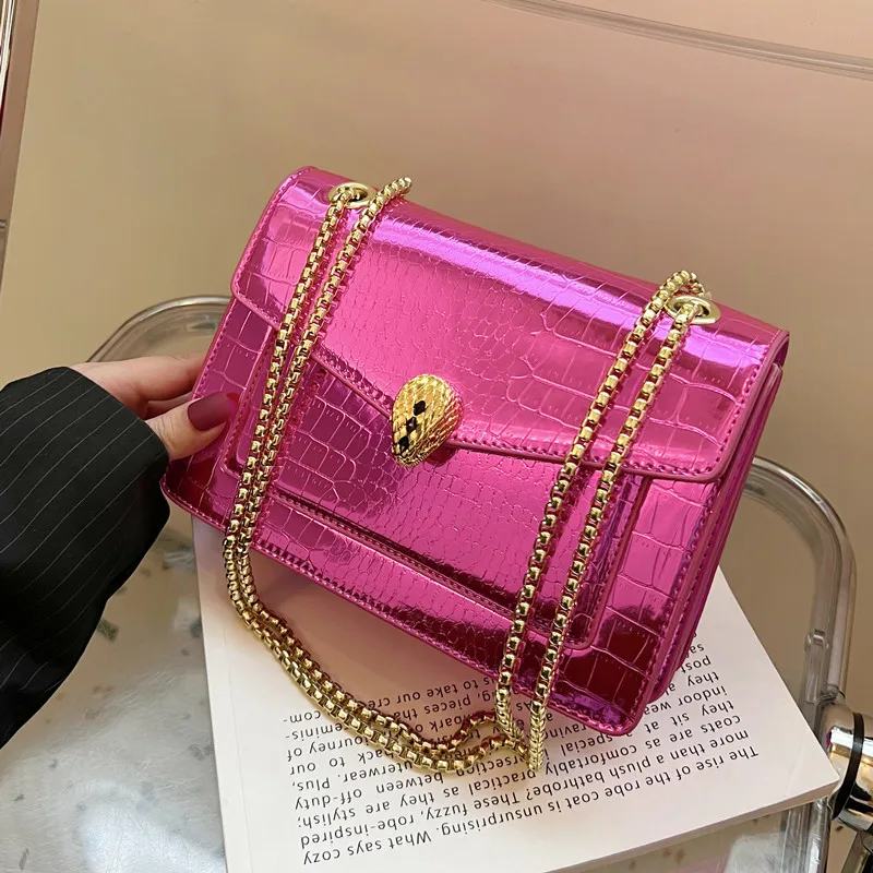 

Fashion Colorful Laser Snake Pattern Mini Shoulder Bags Handbags