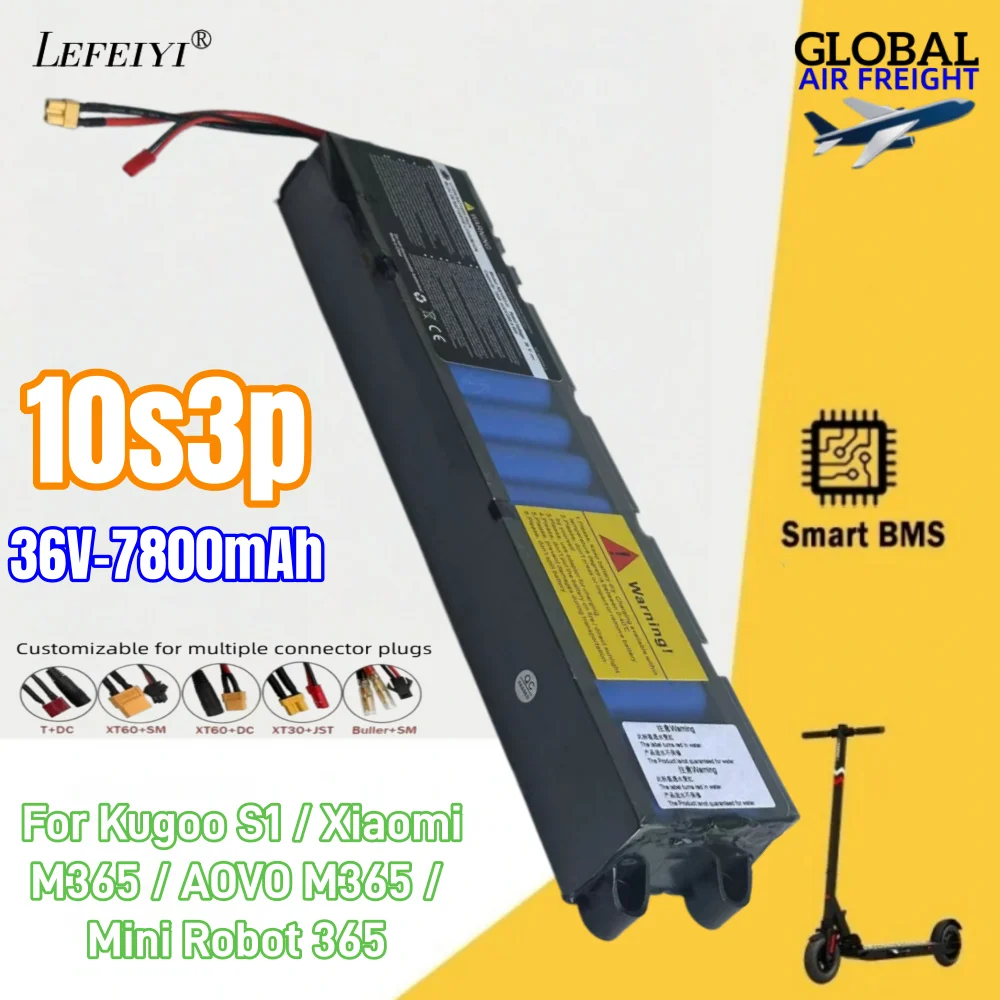 Фото Аккумулятор 36В 7800мАч для электросамокатов Kugoo S1 M2 S3/AOVO M365/Mini Robot 365 Xiaomi M365, 500Вт, со встроенной BMS №1