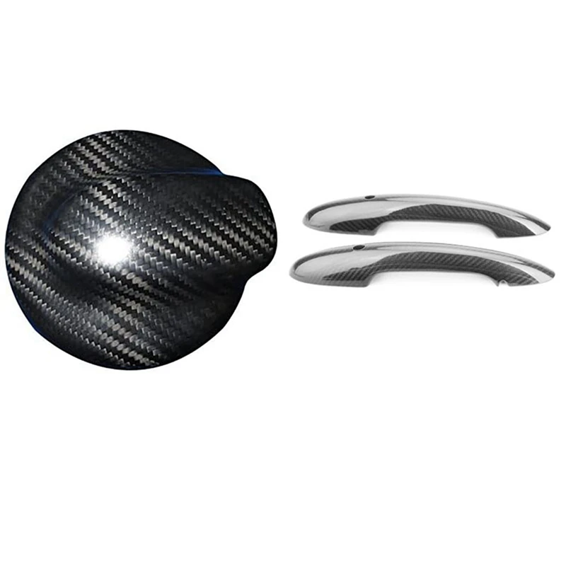 

Carbon Fiber Protect Door Handle Cover Accessories With Gas Tank Fuel Tank Cap Cover Accessories