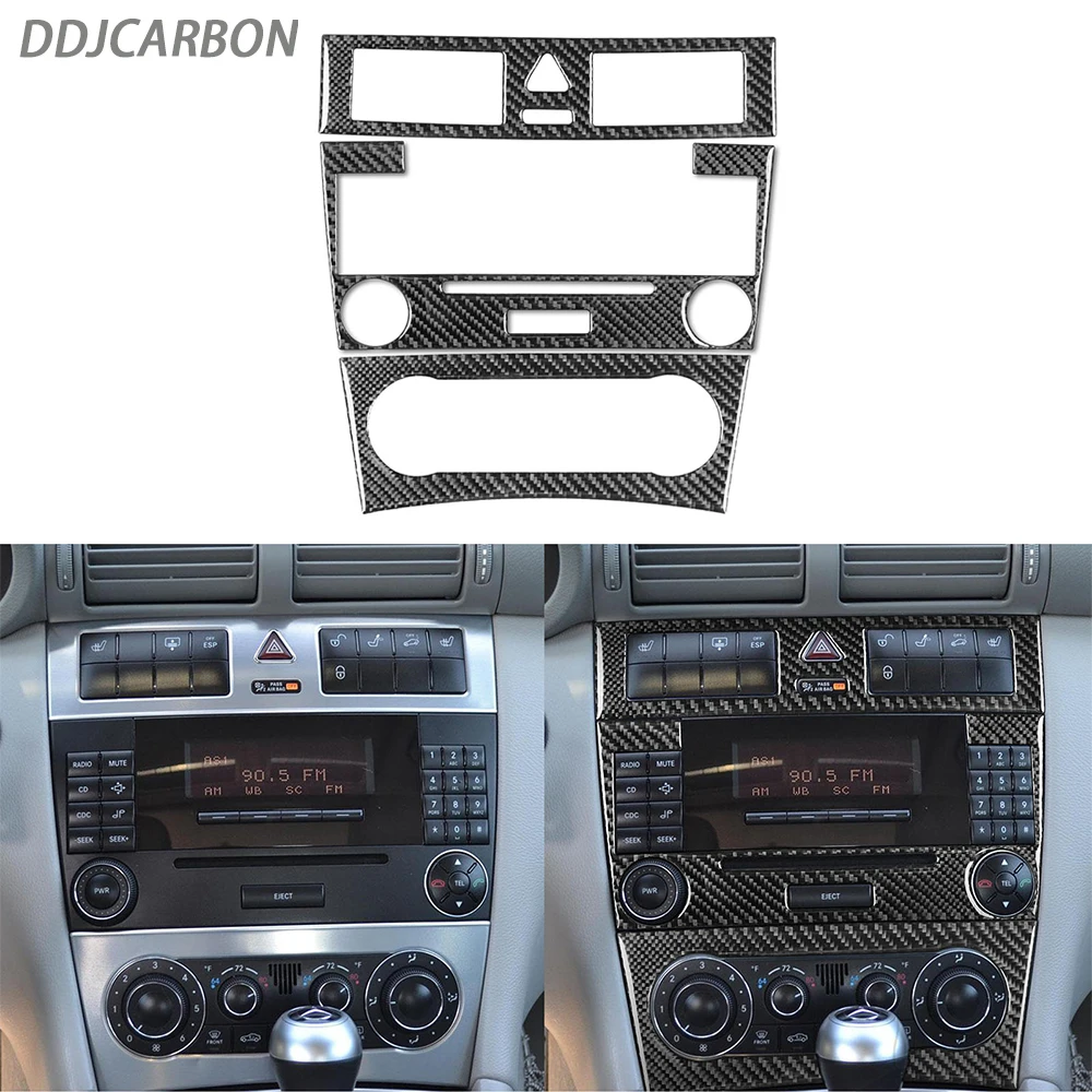 

For Benz Class W203 2005-2007 Carbon Fiber Radio Air Conditioner Control Plate Cover Trim Suit Car Interior Accessories Sticker