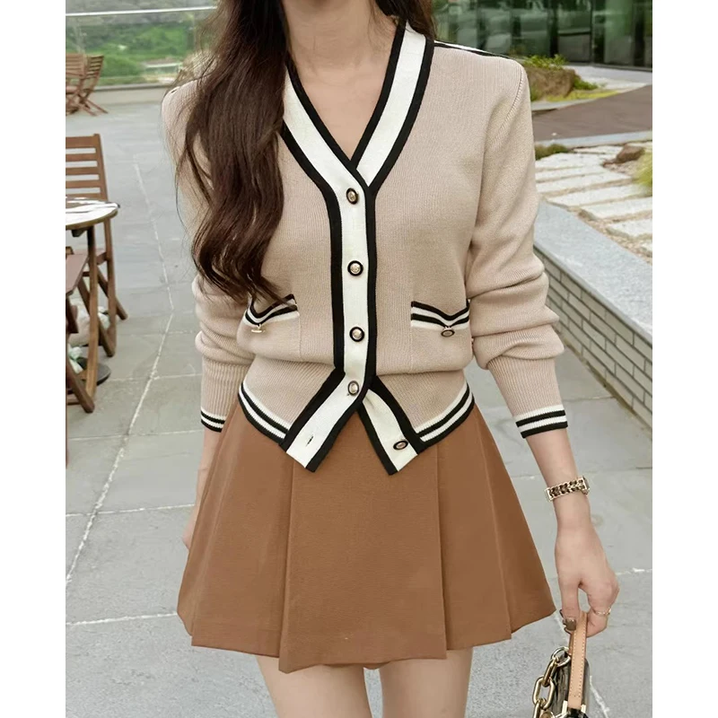 Женский однобортный Кардиган с V-образным вырезом