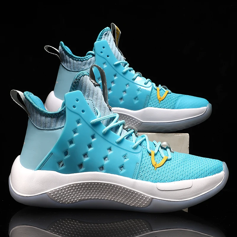 Men's Basketball Shoes High Top Sports Shoes Outdoor Breathable Training Shoes Men's Lightweight Non-Slip Basketball Shoes