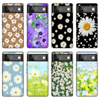daisy phone case coque for google pixel 6 pro 5 5a 4 4a 3 3a xl 5g soft black tpu silicone for pixel 4xl 5 xl 3xl floral covers