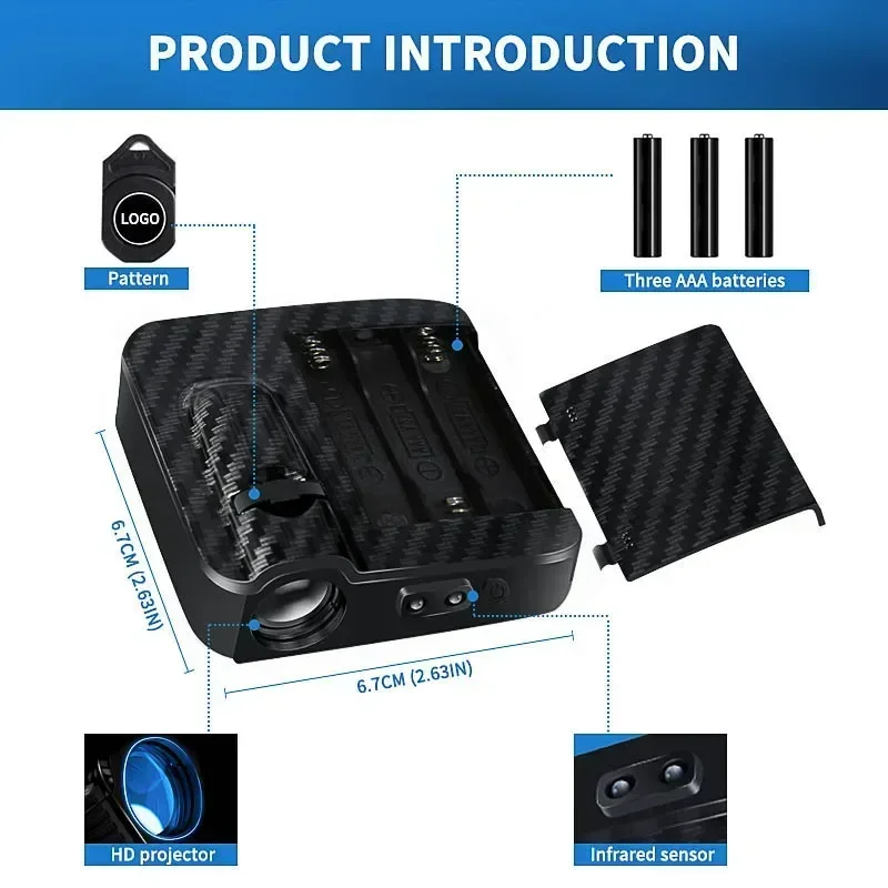 Фото 2 шт. для Honda Mugen Jazz Fit Accord CRZ Vezel Civic CRV Insight Crosstour H-RV NSX: Светодиодные проекционные лампы-проекторы для дверей автомобиля (приветственный свет) №5