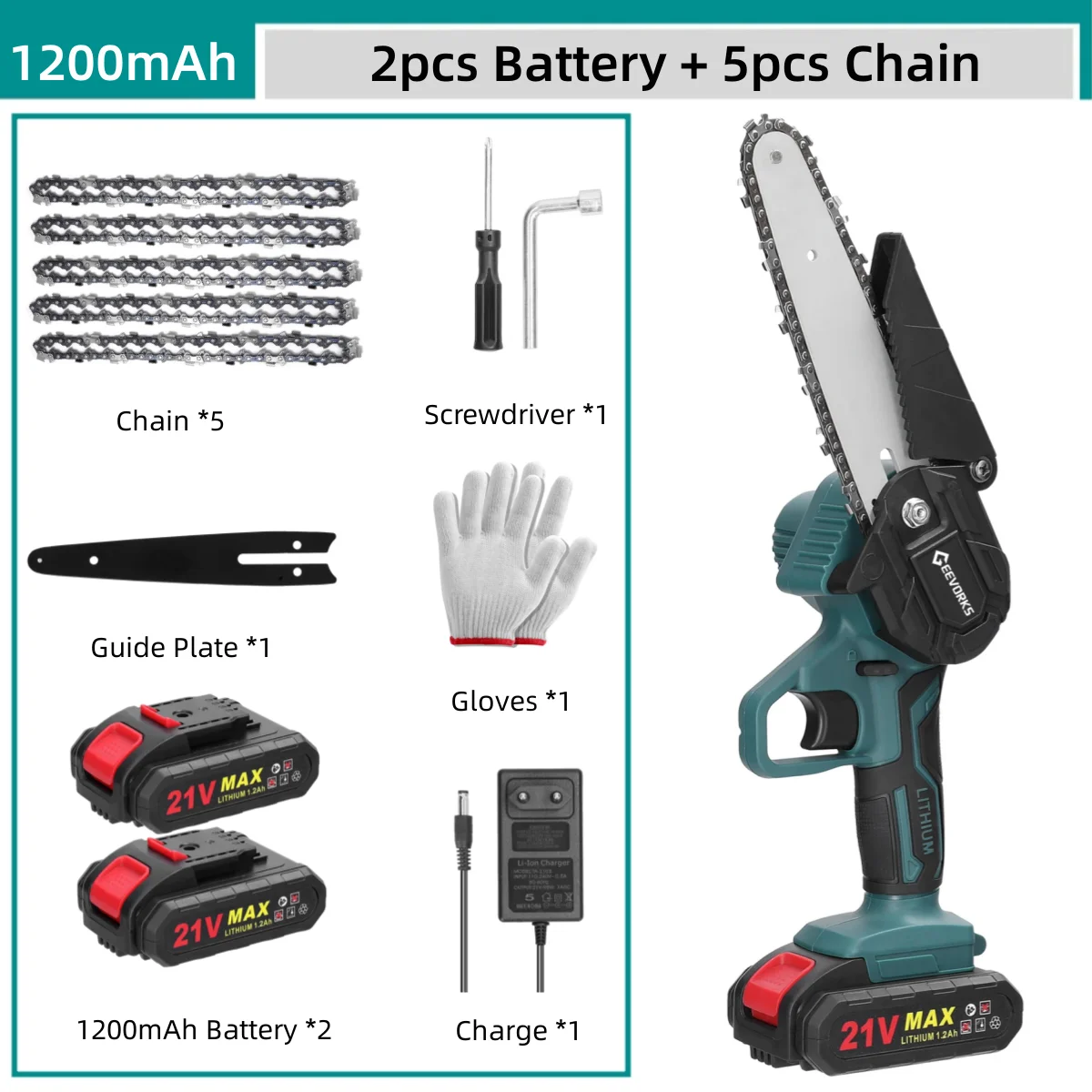 

Geevorks Мини электропила аккумуляторная 6 дюймов