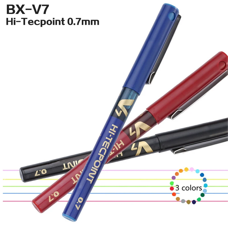 6/12pcs PILOT BX-V7 Gel Pen Set 0.7mm Black Blue Red Smooth Ink Writing Ball Pen Lapices Gel School Supplies Study Stationery