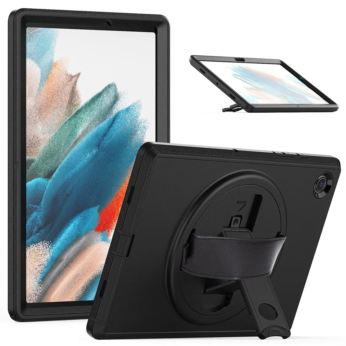 

Shockproof Case For Samsung Galaxy Tab A8 Case 10.5 Inch 2022 SM-X200/SM-X205/SM-X207 Rotating Stand/Hand Strap Screen Protector