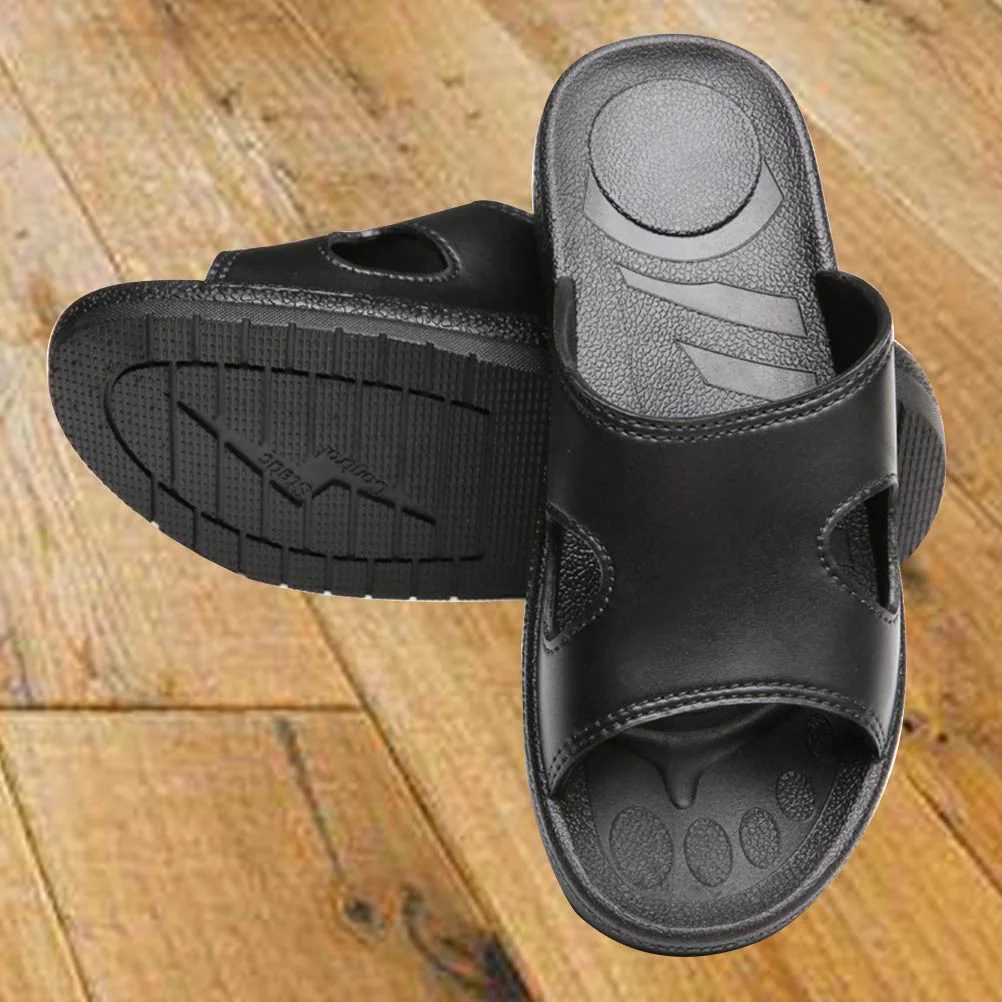 

Slides Anti-Static Slippers PU Couple Thicken Bottom Non-slip Men Women