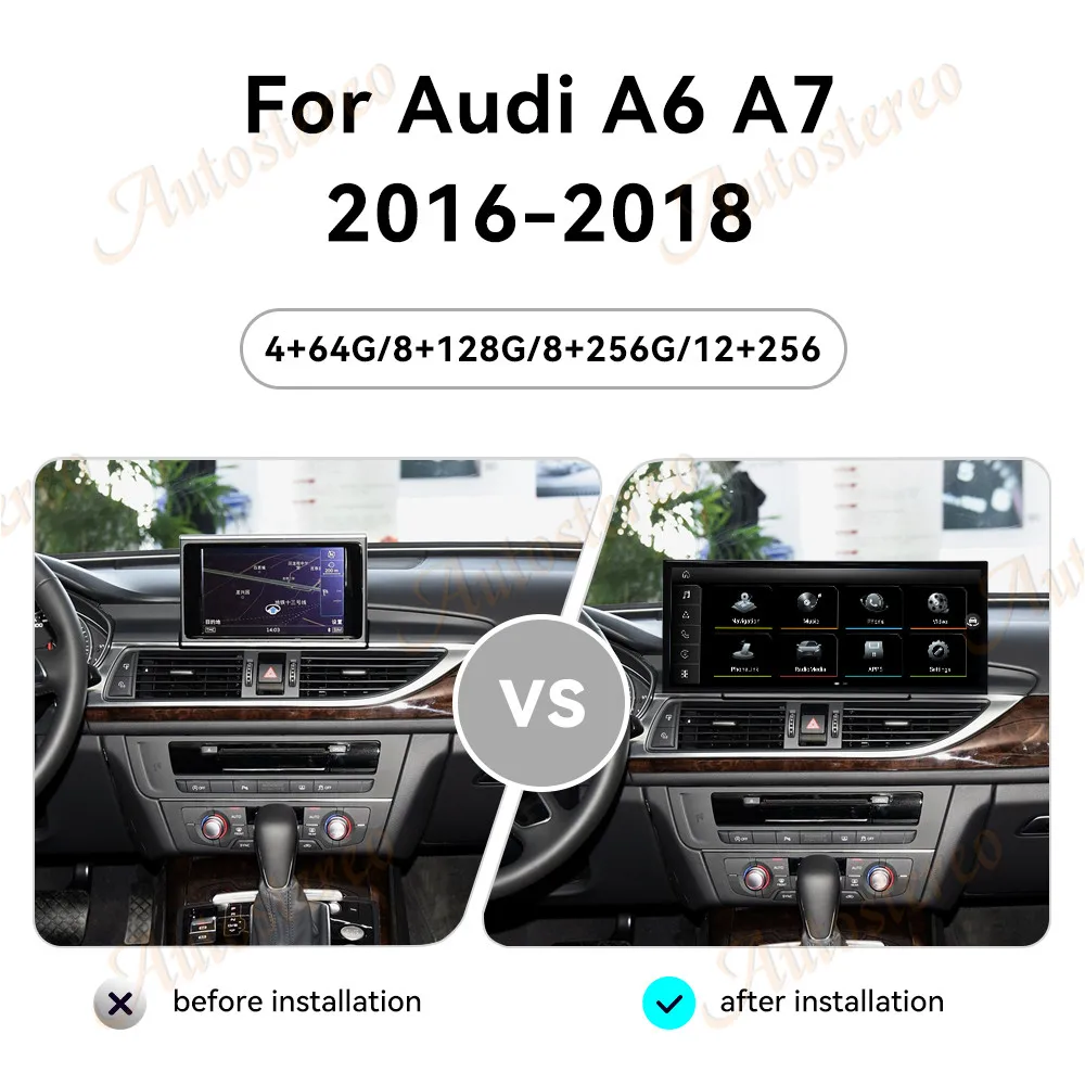 Фото 15,8-дюймовый Android 14 Qualcomm Carplay для Audi A6 A7 2016-2018: автомобильная GPS-навигация, мультимедийный проигрыватель, автомагнитола №4