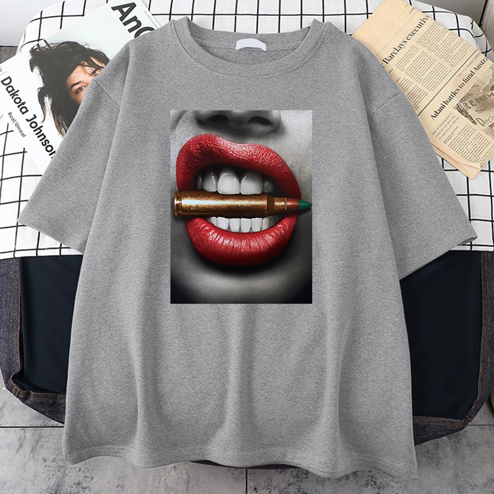 

Мужская футболка с принтом губ, майка с пулей, мужские модные футболки, летние мужские повседневные винтажные футболки