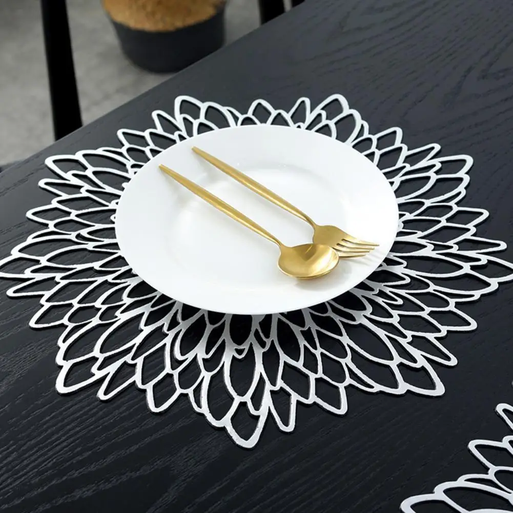 

Table Placemat Great Practical Non-slip Hollow Out Heat Insulation Table Pad for Office Table Pad Table Mat
