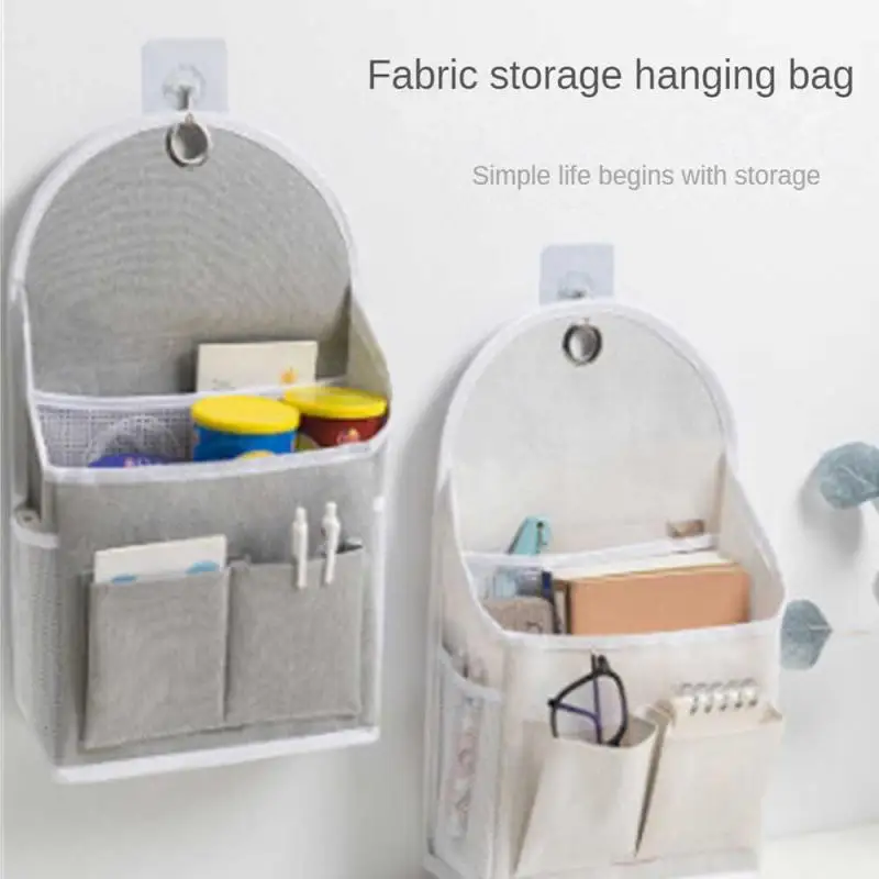 

Wall-mounted Hanging Bag Wall Storage Basket Thick Cotton Flax Hanging Organizer Storage Bag Sundries Organizer Hanging Basket