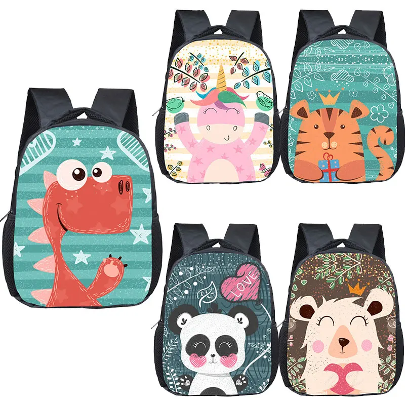 

Cartoon Panda Dinosaur Print Backpack Children Unicorn School Bags Kids Kindergarten Bag for Boys Girls Baby Toddler Diaper Bags
